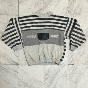Vintage bugle boy Striped Gray and Black Men's crewneck